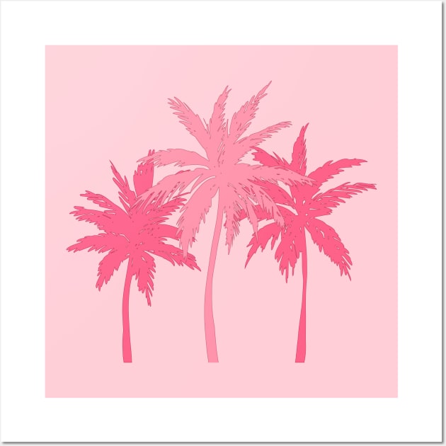 Cute pink palm trees Wall Art by MinimalAnGo